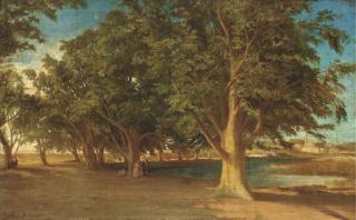 Eugène Fromentin - A rest outside the city walls