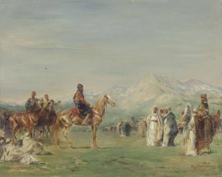 Eugène Fromentin - Campement arabe dans les montagnes de l\'Atlas
