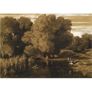 Eugène Fromentin - French Mare Dans La Foret