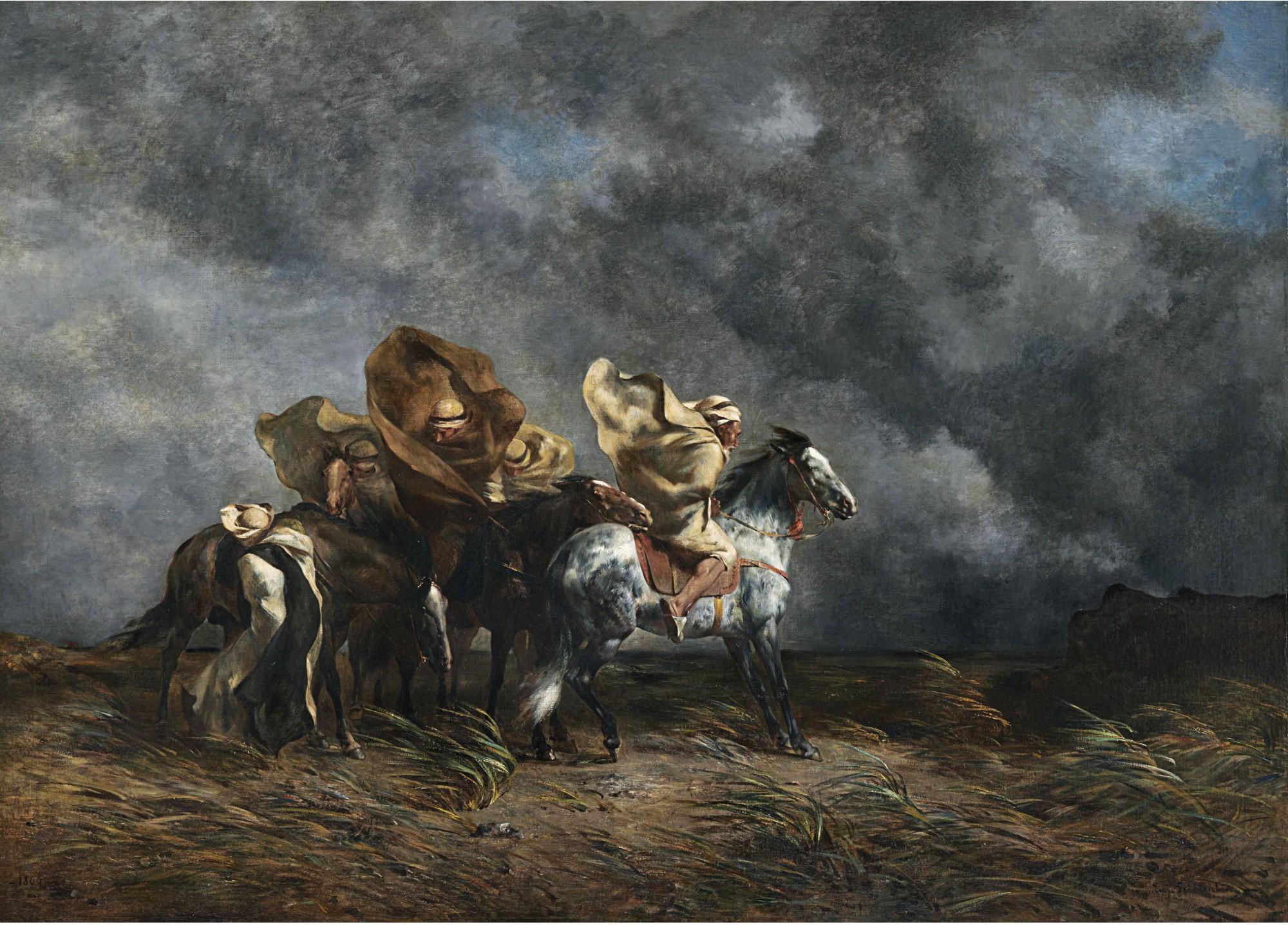Eugène Fromentin - Windstorm On The Esparto Plains Of The Sahara