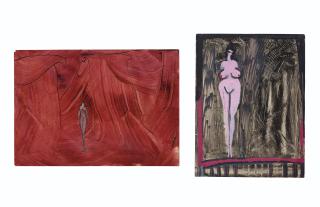 Eugene Gabritschevsky - Two Works (Woman on Red; Woman on Black), mid 1950s