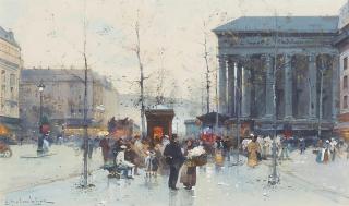 Eugene Galien-Laloue - A Parisian street scene