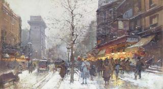 Eugène Galien-Laloue - Boulevard St Denis In The Snow