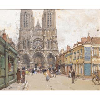 Eugène Galien-Laloue - French La Cathédrale De Reims