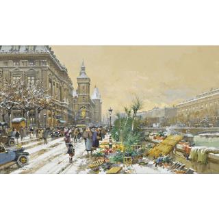 Eugène Galien-Laloue - French le Quai Aux Fleurs Et La Conciergerie