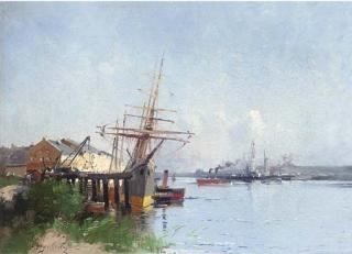 Eugène Galien-Laloue - Harbour scene