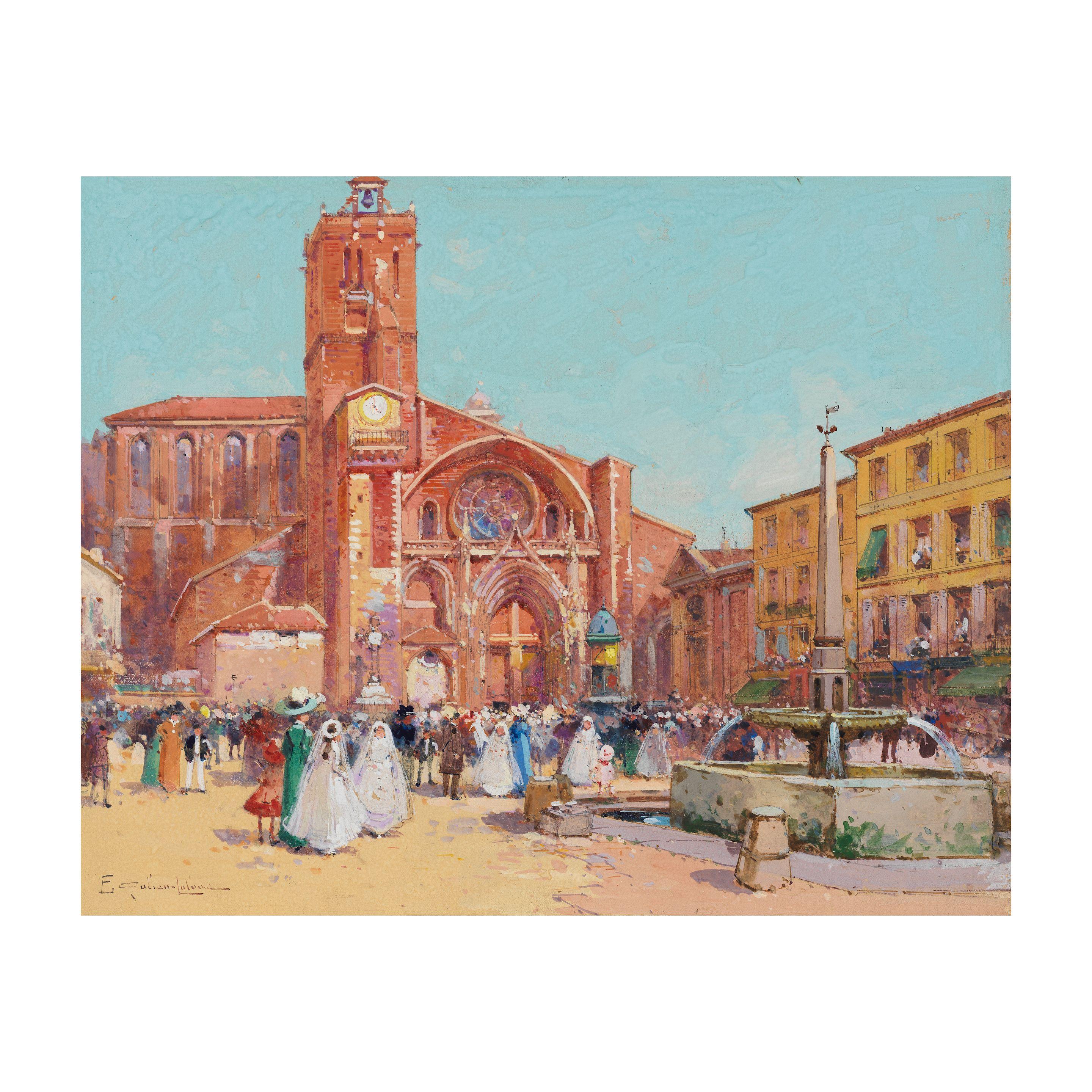 Eugene Galien-Laloue - La Cathédrale de Saint-Étienne à Toulouse, le jour de la première communion