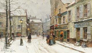 Eugène Galien-Laloue - La Place du Tertre à Montmartre.