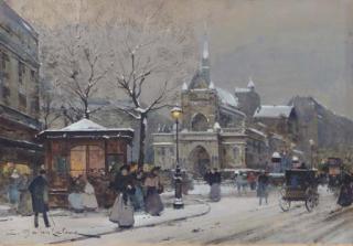 Eugène Galien-Laloue - L\'église Saint-Laurent, Paris