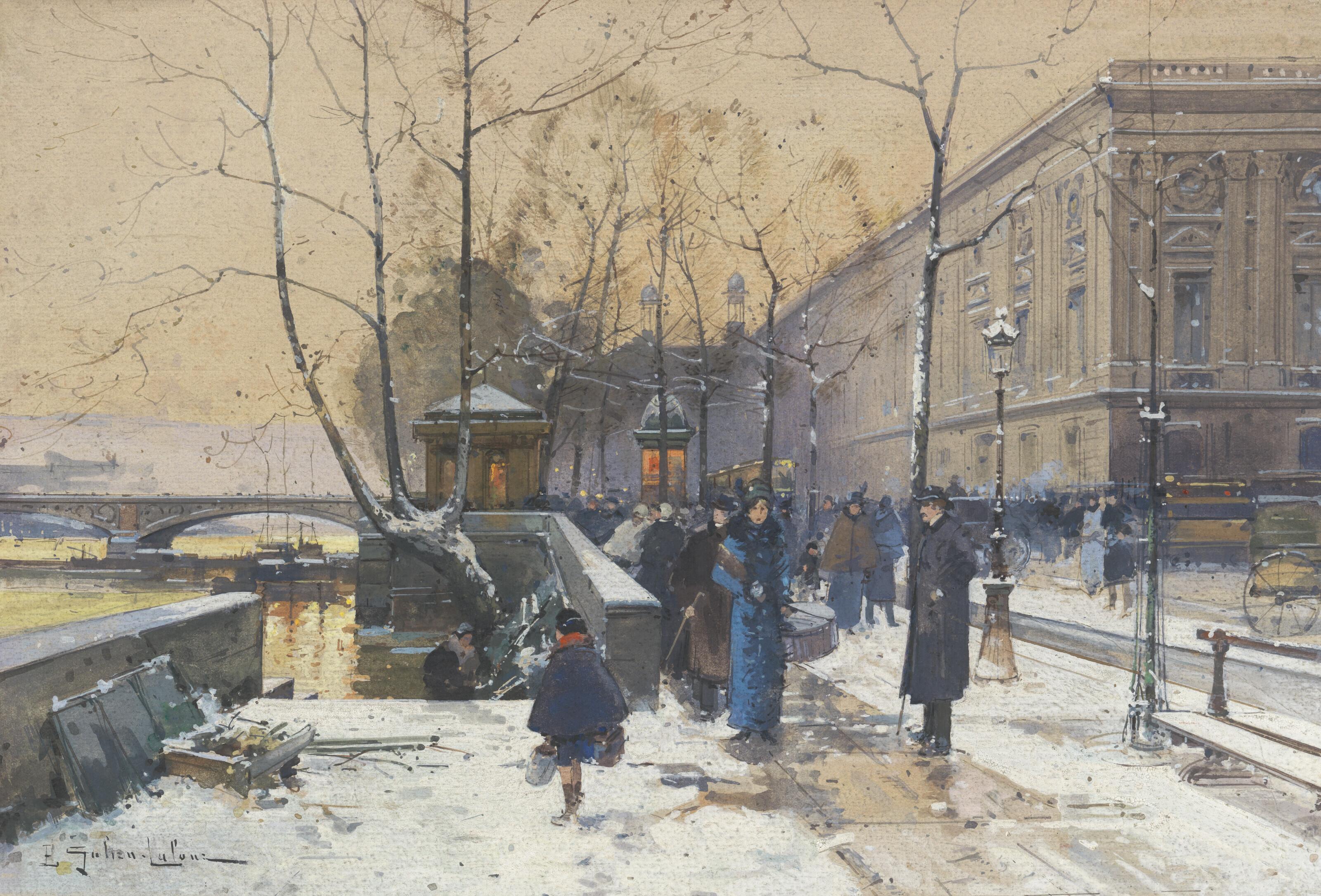 Eugène Galien-Laloue - Les bords de la Seine près de Châtelet