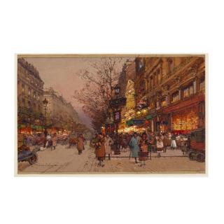Eugène Galien-Laloue - Les Grands Boulevards près du théâtre des variétés