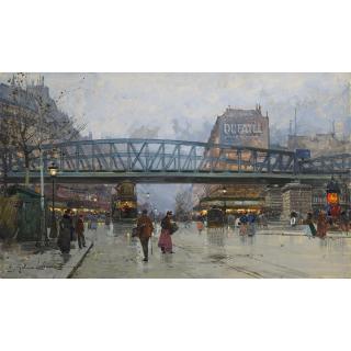 Eugène Galien-Laloue - Paris, Le Boulevard De La Chapelle Et Le Métro Aérien