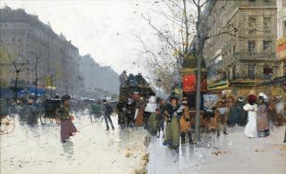 Eugène Galien-Laloue - Paris, Les Grands Boulevardseugène Galien-Laloue ; Grands Boulevards In Paris ; Signed Lower Left ; Gouache On Paper