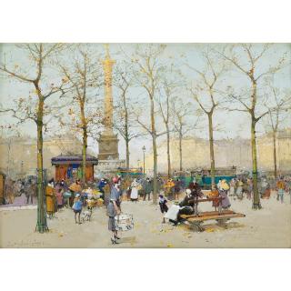 Eugène Galien-Laloue - Paris, Place De La Bastille