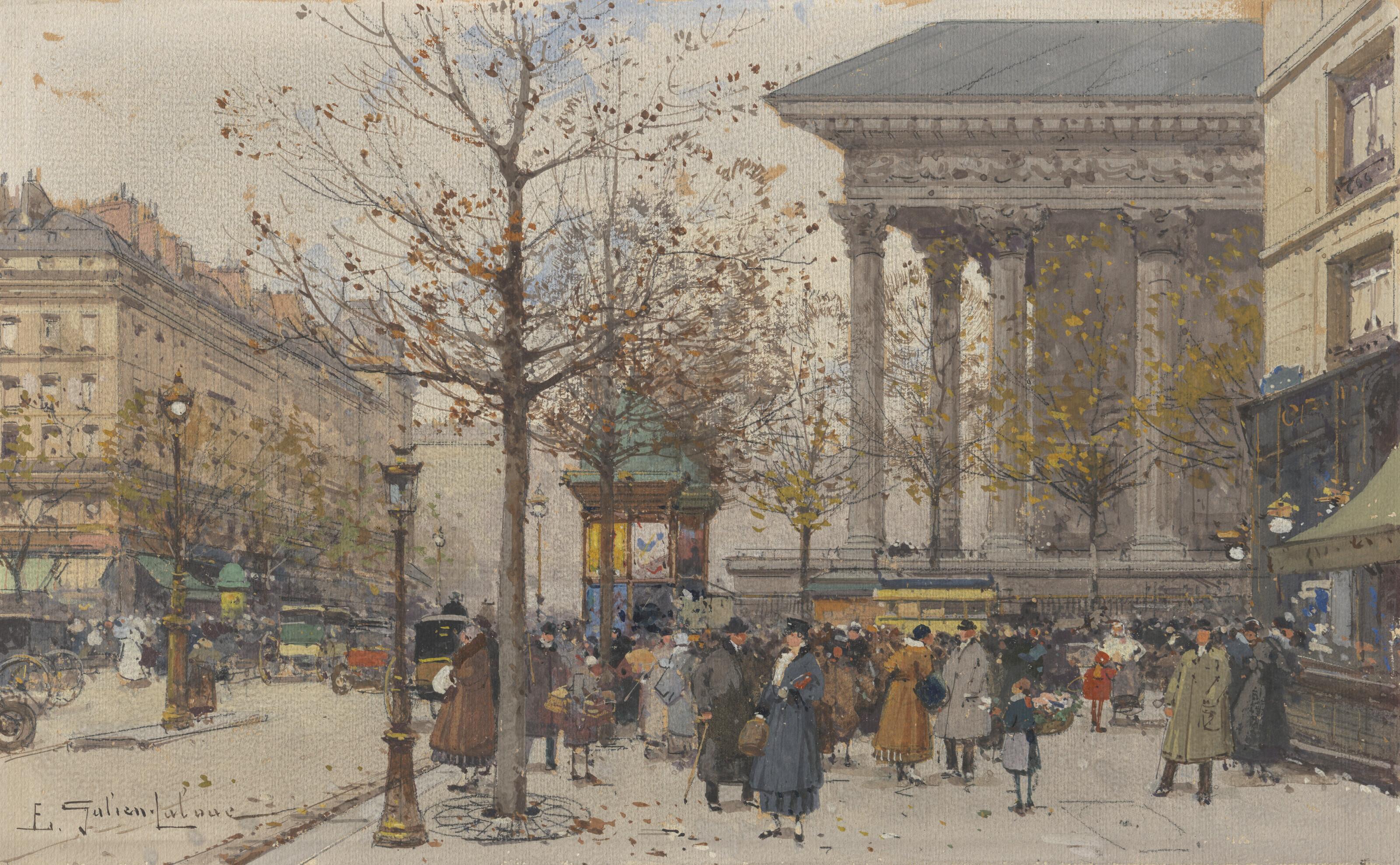 Eugène Galien-Laloue - Vue animée de la Madeleine
