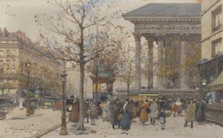 Eugène Galien-Laloue - Vue animée de la Madeleine