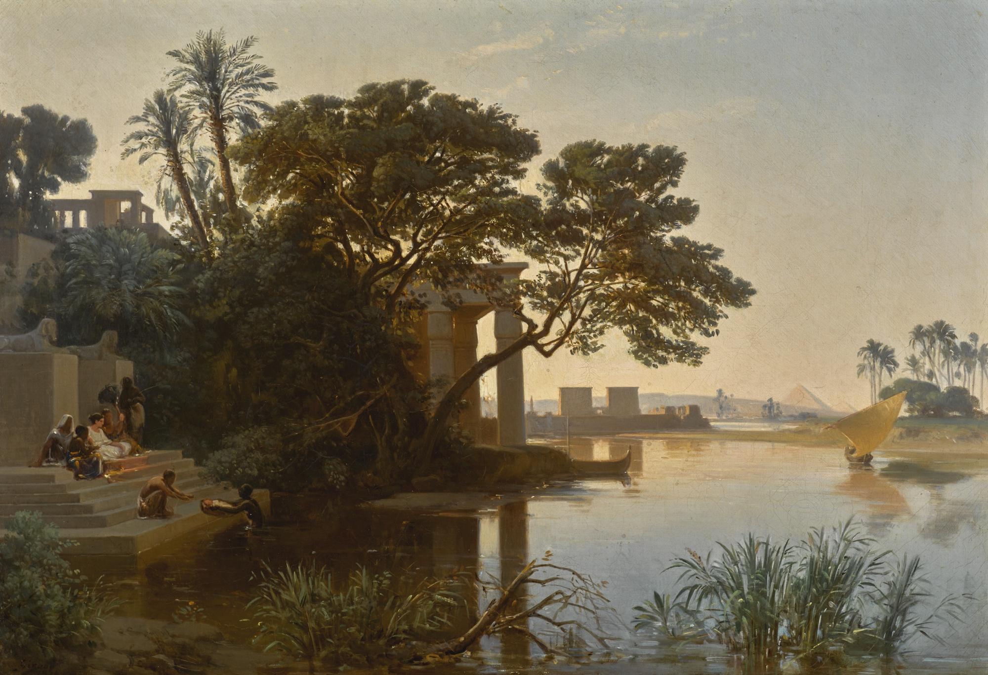 Eugène Giraud - French Les Bords Du Nil