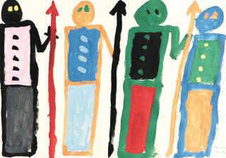 Eugène Ionesco - 2 Bll.: „Les gardes de la guerre“ – „Une fleur et des figures“