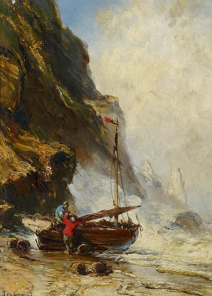 Eugène Isabey - Fischer an felsiger Küste