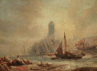 Eugène Isabey - Französisches Fischerdorf.