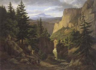 Eugene Johan Joseph Von Guérard - Mountainous Landscape