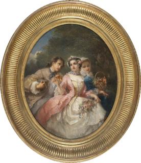 Eugène Joseph Lejeune - Galante Szene im Park