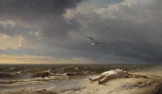 Eugène Joseph Verboeckhoven - The shipwrecked woman