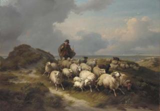 Eugène Joseph Verboeckhoven - Un berger et son troupeau
