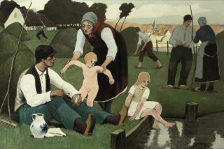 Eugène Laermans - Dans les foins: hay making