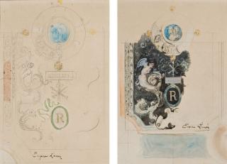 Eugene Lami - Deux projets de décors de plafond