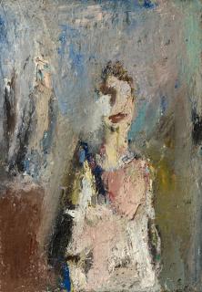 Eugène Leroy - Portrait rose/bleu