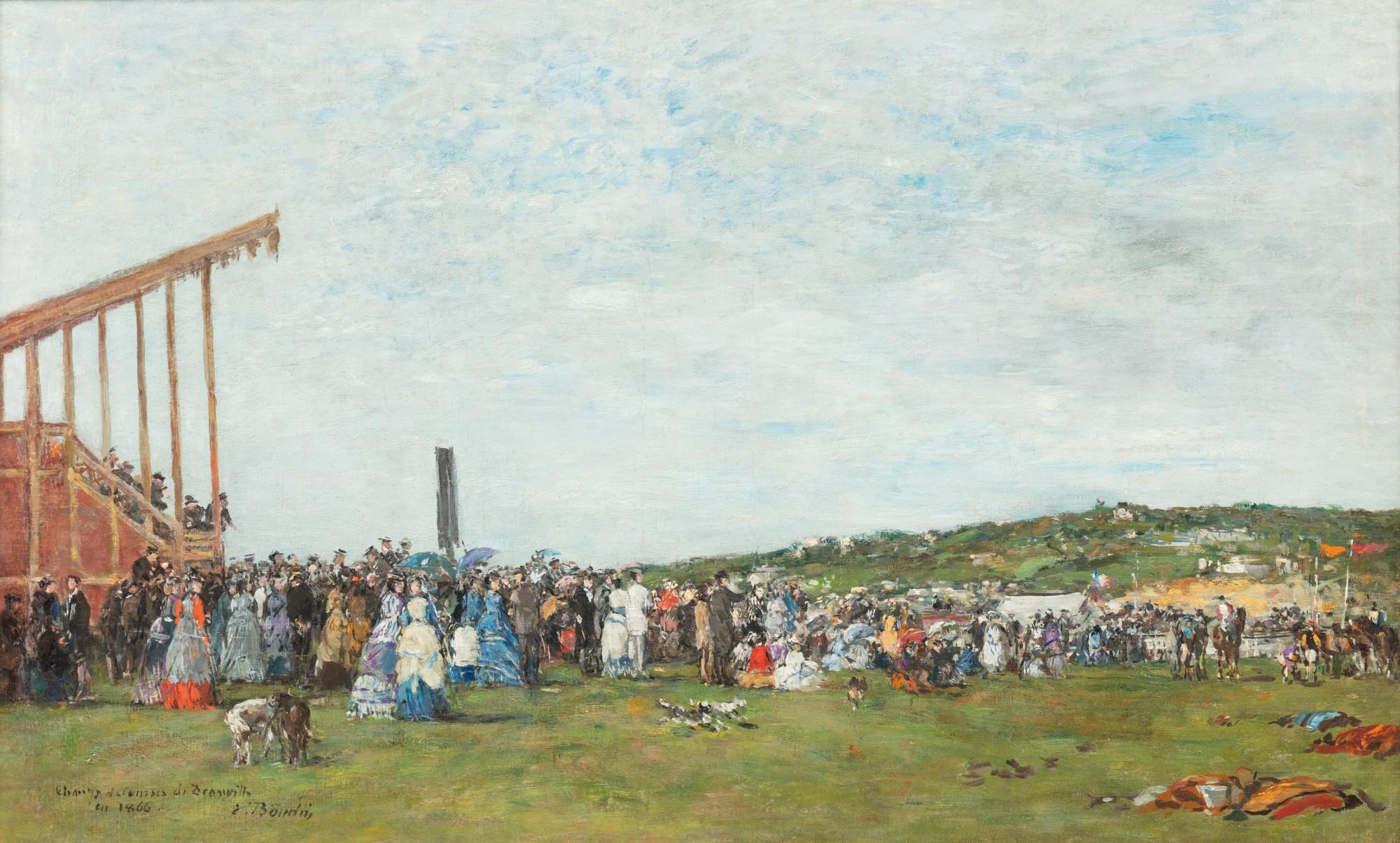 Eugène Louis Boudin - Deauville. Le champ de courses en 1866