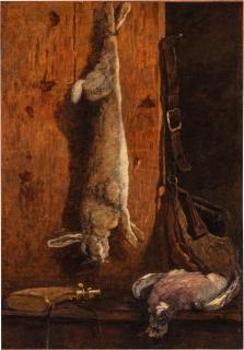 Eugène Louis Boudin - Nature morte au lièvre et au perdreau