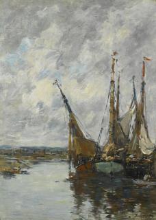 Eugène Louis Boudin - Voiliers Echoués, Trouville
