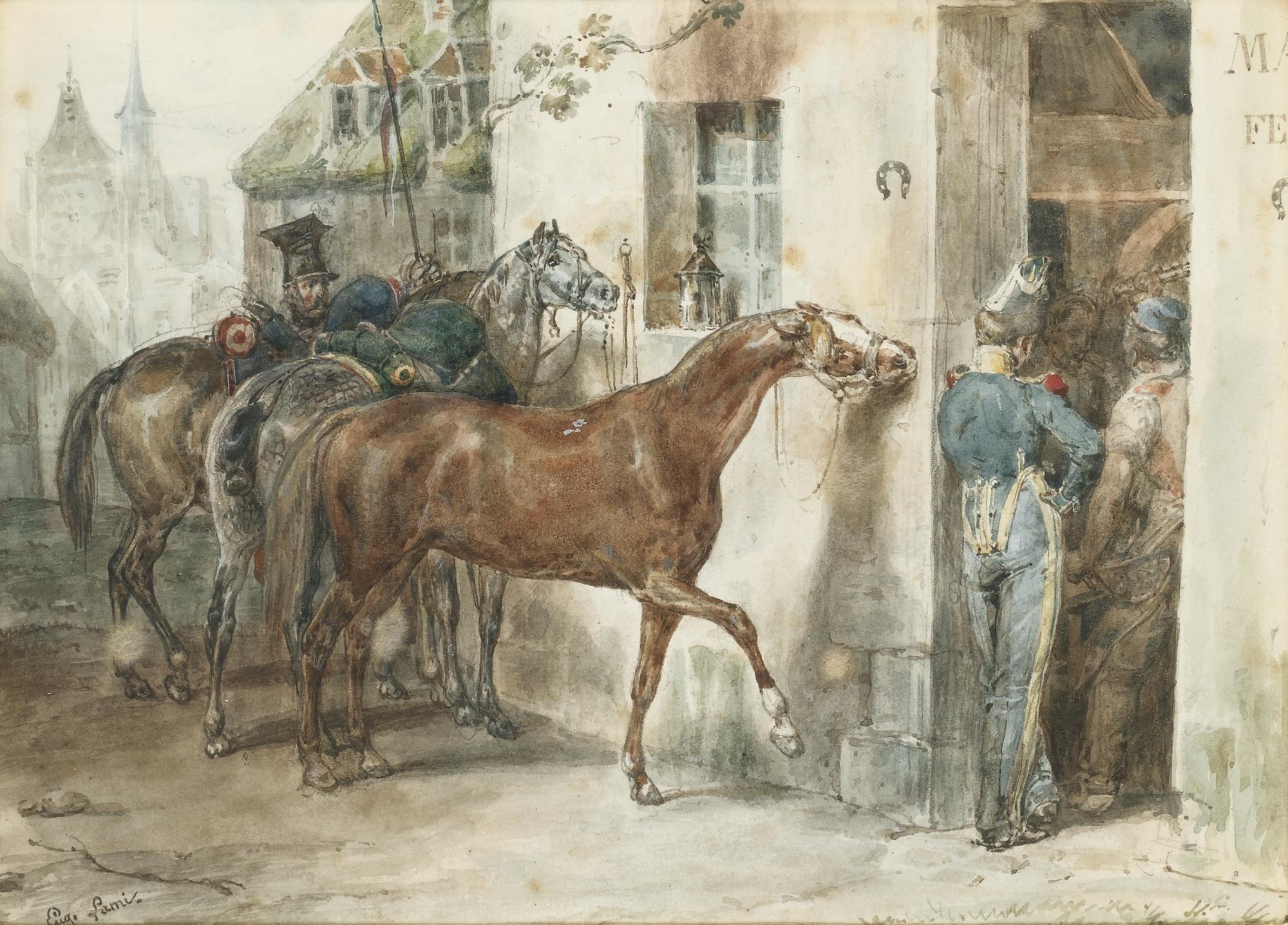 Eugène-Louis Lami - Chez Le Maréchal Ferrant