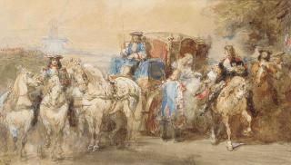 Eugene-Louis Lami - Entrevue de Roi Louis XIV avec Madamoiselle de la Vallière