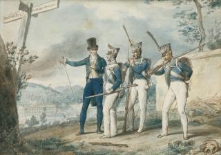 Eugène-Louis Lami - La Route De Jouy En 1815