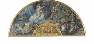Eugène-Louis Lami - Rinaldo In Armida\'S Garden: Design For A Fan