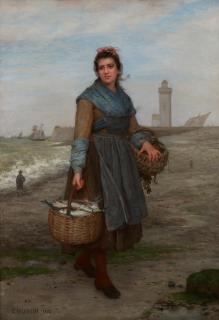 Eugene-Marie Salanson - Returning from the fish market