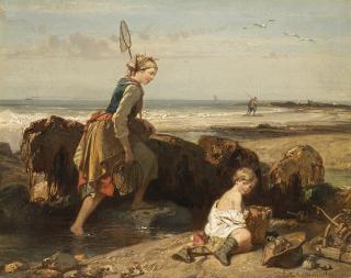 Eugène Modeste Edmond Le Poittevin - Pescatori sulla spiaggia