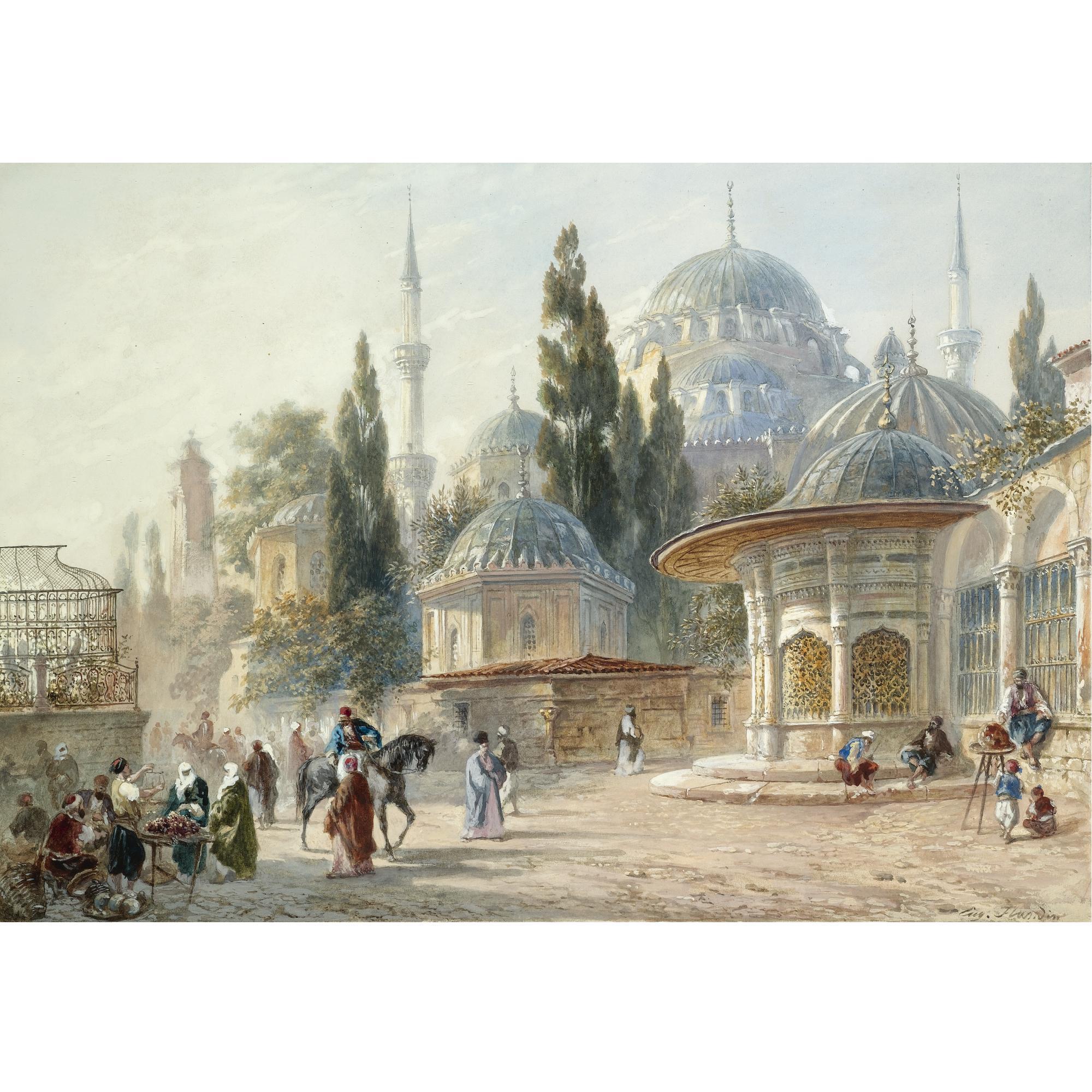 Eugène-Napoleon Flandin - French The Sehzade Mosque In Laleli, Constantinople