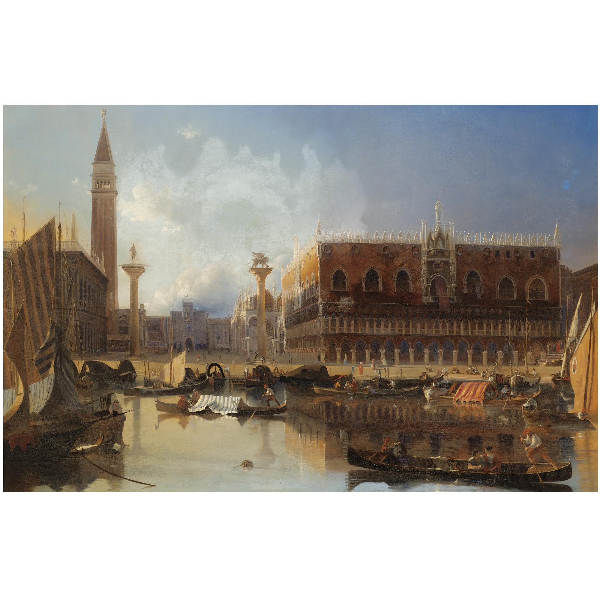 Eugène-Napoleon Flandin - French  Vue De La Piazzetta San Marco Et Du Palais Ducal De Venise