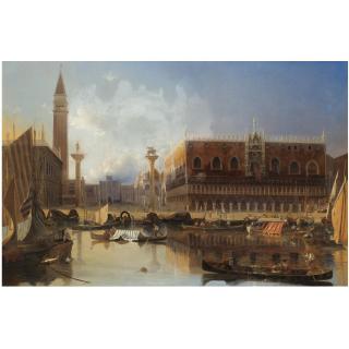 Eugène-Napoleon Flandin - French  Vue De La Piazzetta San Marco Et Du Palais Ducal De Venise