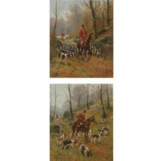 Eugène Petit - French The Hunt: Casting Out And Finding The Scent (A Pair)