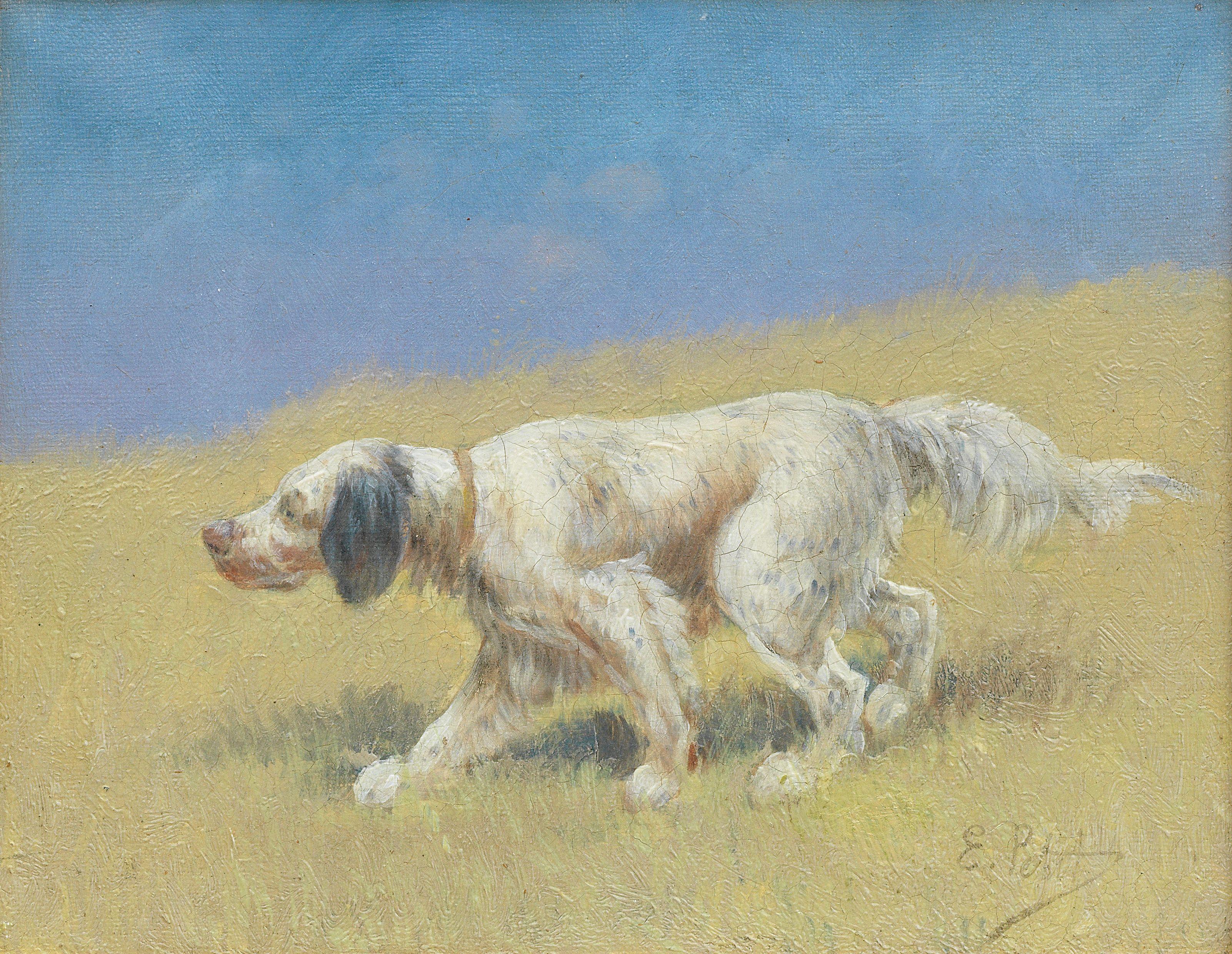 Eugene Petit - Laverack Setter on a Hillside