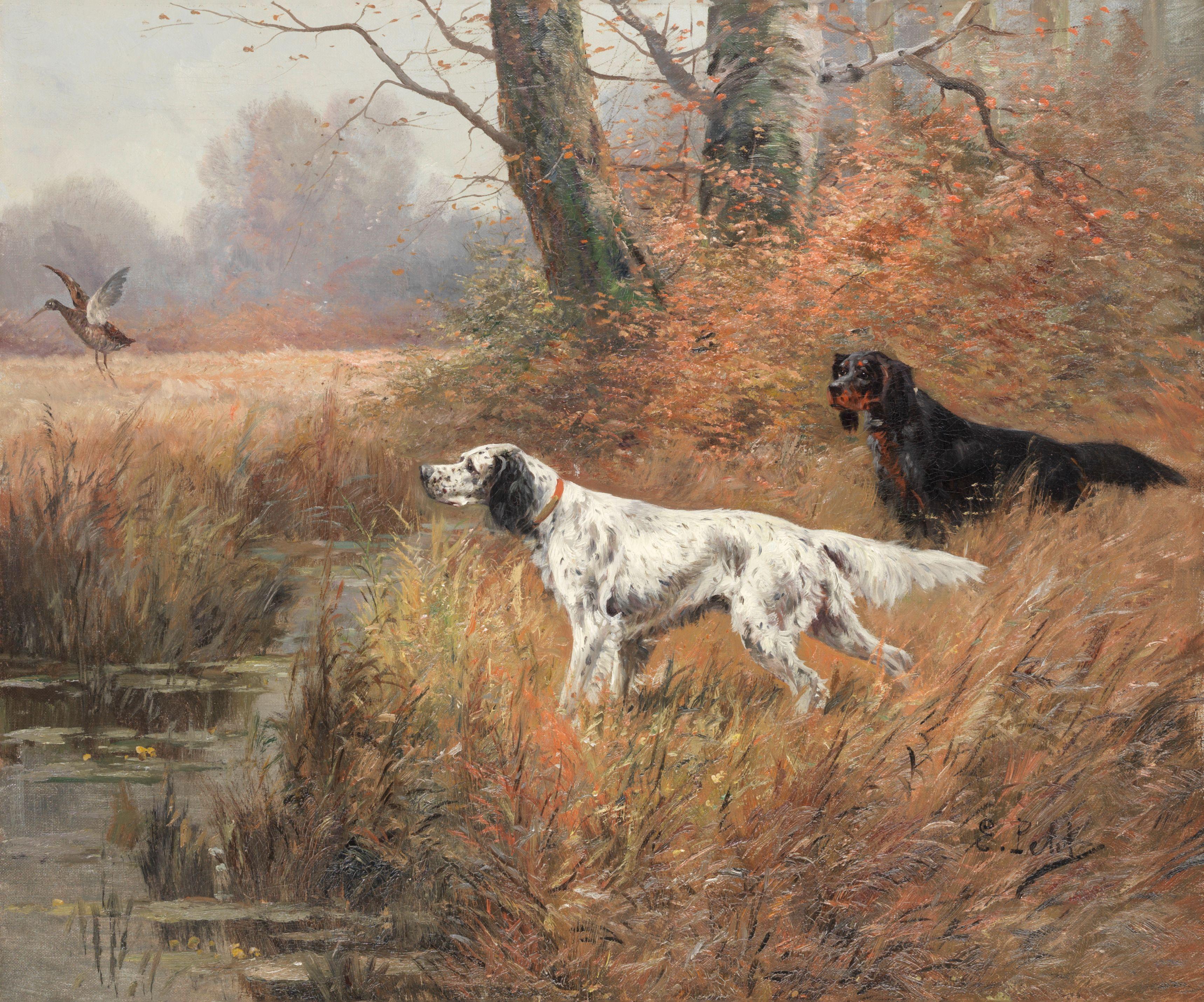 Eugene Petit - Spaniels flushing a woodcock