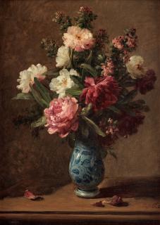 Eugène Petit - Still life with peonies