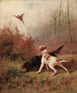 Eugène Petit - The chase; and Stalking the prey