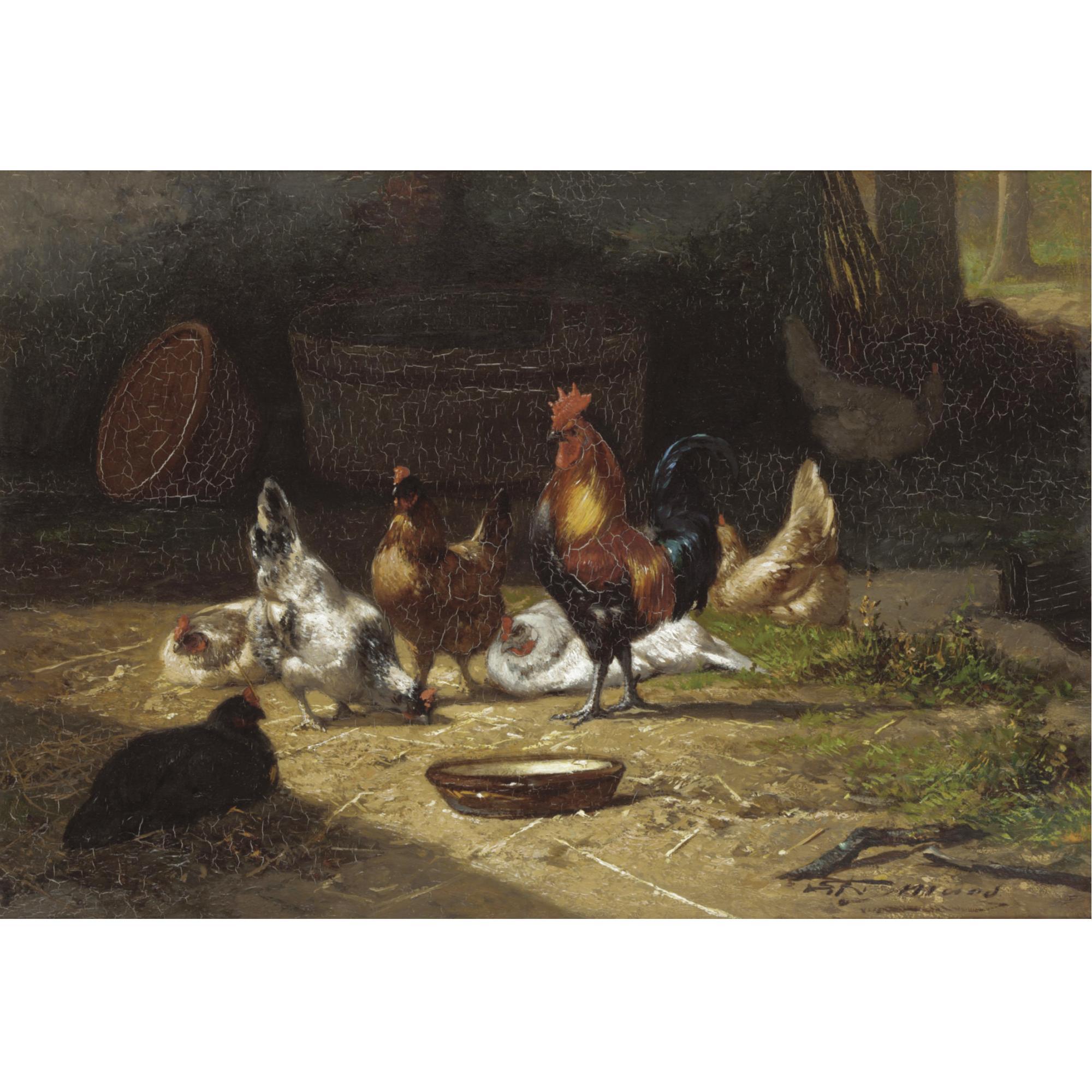 Eugène Rémy Maes - Farmyard Scene