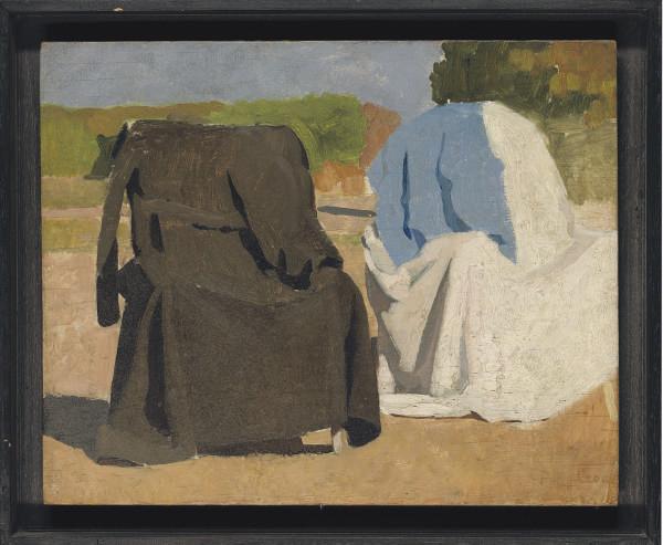 Eugene Robert Pougheon - Study of two coats draped over chairs